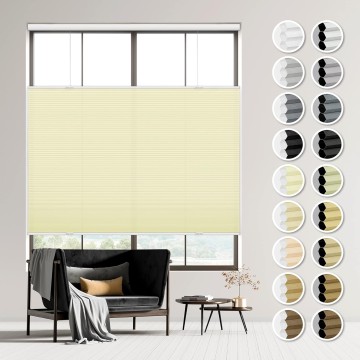 Cordless Top Down Bottom Up Cellular Shades, Light Filtering Honeycomb Shades Pleated Blinds for Windows, Custom Cut to Size Window Blinds, Cream
