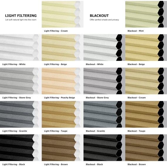 Cordless Top Down Bottom Up Cellular Shades, Light Filtering Honeycomb Shades Pleated Blinds for Windows, Custom Cut to Size Window Blinds, Cream