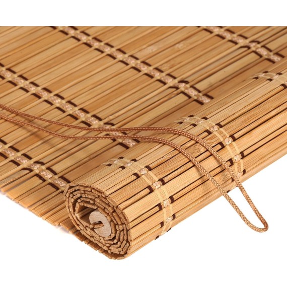H Bamboo Roller Blinds Sun Shade,Retro Light Filtering Roller Bamboo Curtains Bamboo Roll Up Window Bamboo Roller Curtain Shades for Windows,Doorways.