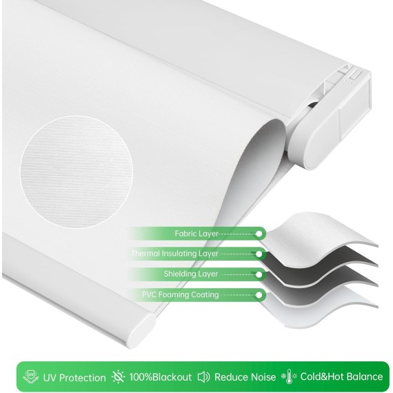 Motorized Blinds with Remote,Upgraded to【No Drill Smart Blinds】 Grasscloth Fabric,Automatic Blinds,Cordless Roller Shades,Electric Blinds for Windows,Work with Alexa/Google,White