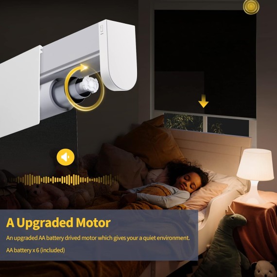 Motorized Blinds with Valance Cover Upgraded Smart Blinds Grasscloth Fabric Electric Blinds Remote Control Automatic Roller Shades for Windows Work with Alexa Google Home