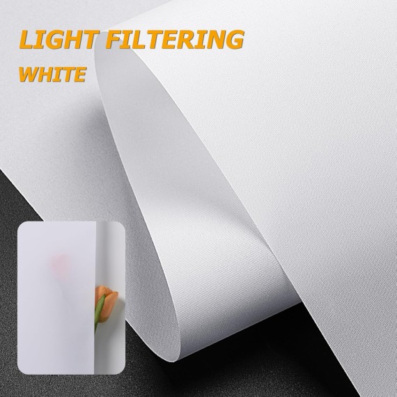 No Tools No Drill Cordless Roller Blinds Shades, Light Filtering Thermal Insulated UV Protection Privacy Blinds for Window Size 20'' W x 72'' H, White
