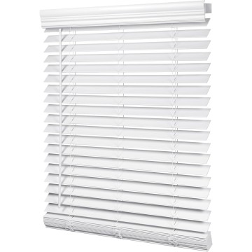 2-inch Cordless Faux Wood Blinds with Royal Valance, Room Darkening Horizontal Window Blinds, Inside Mount Blinds for Windows - Actual Blinds Size: 22.5'' W x 36'' H - White