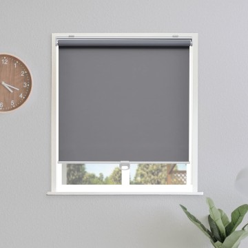 Blackout Roller Shades Blinds Cordless for Windows Pull Down Room Darkening Door Blinds with Thermal Insulated Easy to Install for Living Room,Bedroom,Home,Office Bathroom Grey