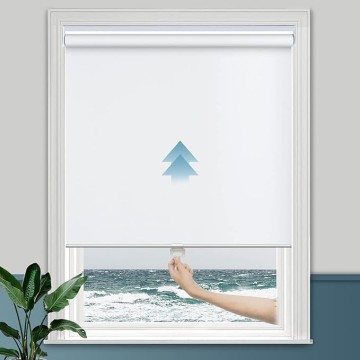 100% Blackout Roller Shades Cordless Shades & Blinds for Windows Roller Shades Thermal Insulated Shades for Doors, Home and Living Room Inside & Outside Mount (71" W x 36" H, White)