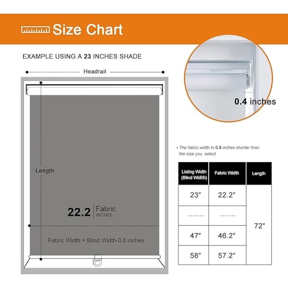 100% Blackout Roller Shades Cordless Shades & Blinds for Windows Roller Shades Thermal Insulated Shades for Doors, Home and Living Room Inside & Outside Mount (71" W x 36" H, White)