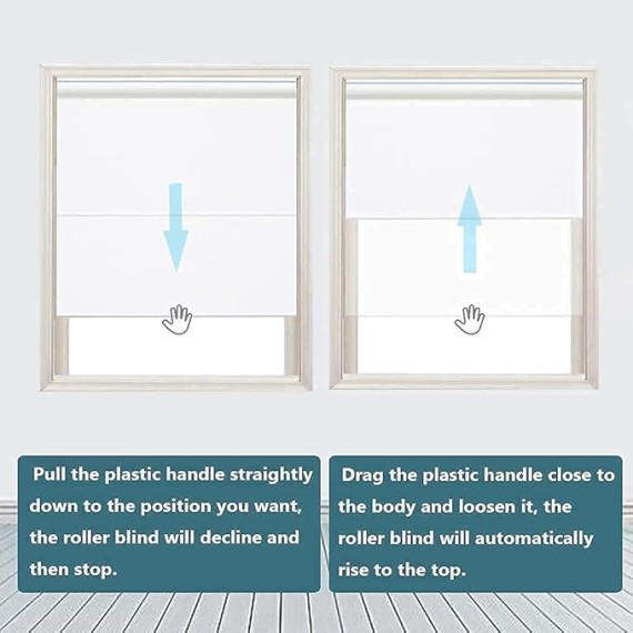 100% Blackout Roller Shades Cordless Shades & Blinds for Windows Roller Shades Thermal Insulated Shades for Doors, Home and Living Room Inside & Outside Mount (71" W x 36" H, White)