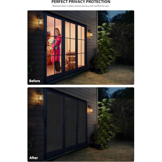 100% Blackout Door Blinds, No Drill Cordless Roll Up French Door Blinds, Thermal Insulated Light Blocking Shades for Front Door Patio Sidelight Glass Door, 14'' W x 40'' L, Black, 1Pcs