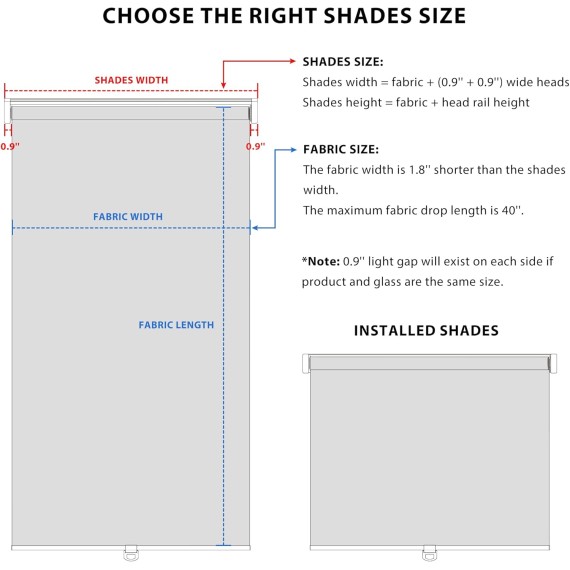 100% Blackout Door Blinds, No Drill Cordless Roll Up French Door Blinds, Thermal Insulated Light Blocking Shades for Front Door Patio Sidelight Glass Door, 14'' W x 40'' L, Black, 1Pcs