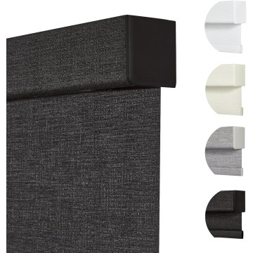 Free-Stop Cordless Blinds for Indoor Windows with Cover, Window Shades Blackout Roller Blinds, Thermal Insulated Fabric UV Protection for Kitchen, Office, Living Room, Black