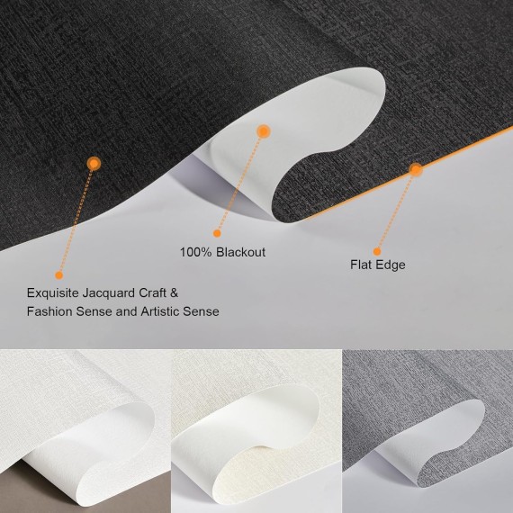 Free-Stop Cordless Blinds for Indoor Windows with Cover, Window Shades Blackout Roller Blinds, Thermal Insulated Fabric UV Protection for Kitchen, Office, Living Room, Black