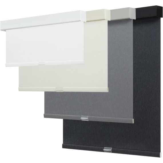 100% Blackout Roller Shades for Windows Cordless Roller Blinds with UV Protection Jacquard Fabric, Room Darkening Thermal Insulated for Home, Easy to Install, White