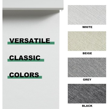 100% Blackout Roller Shades for Windows Cordless Roller Blinds with UV Protection Jacquard Fabric, Room Darkening Thermal Insulated for Home, Easy to Install, White