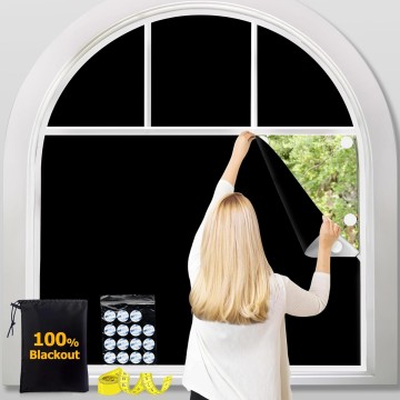 Portable Blackout Curtain, Travel Blackout Curtains, Adjustable and Removable Window Cover - Temporary Shades and Blinds for Baby Nursery or Bedroom - Black