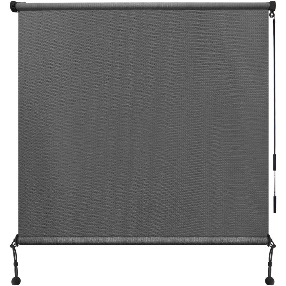 Outdoor Roller Shades 4'(W) x 8'(H), Exterior Cordless Patio Shades Roll up Outdoor Blinds for Porch Gazebo, Gray