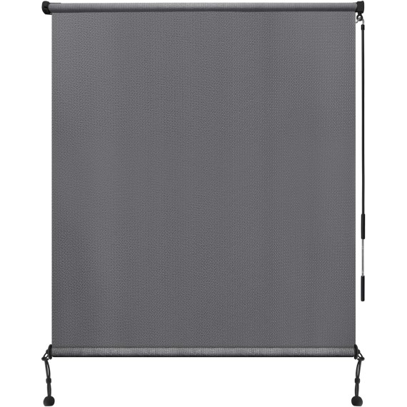 Outdoor Roller Shades 4'(W) x 8'(H), Exterior Cordless Patio Shades Roll up Outdoor Blinds for Porch Gazebo, Gray