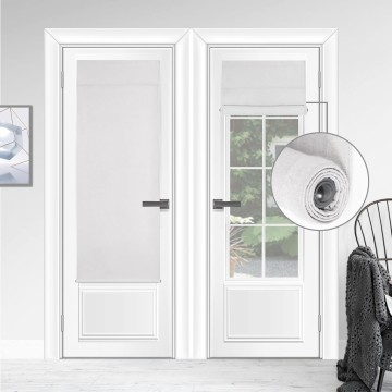 triple layers,UV protect, 100% light block, Multi-use, no noise, easy installed door curtains, Adjustable Roller Shade, Window Blind, for Office, Wards and Home(Greyish white,1 Piece)