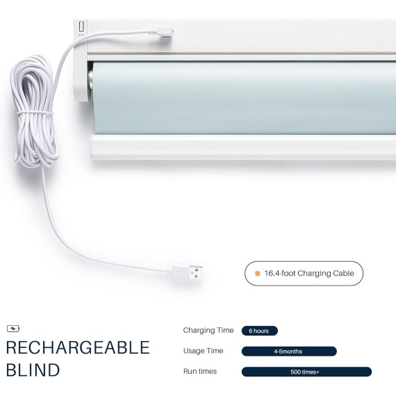 Motorized Roller Shades with Remote Control, Blackout Smart Shades for Windows, Electric Shades for Indoor Windows Home and Office, White
