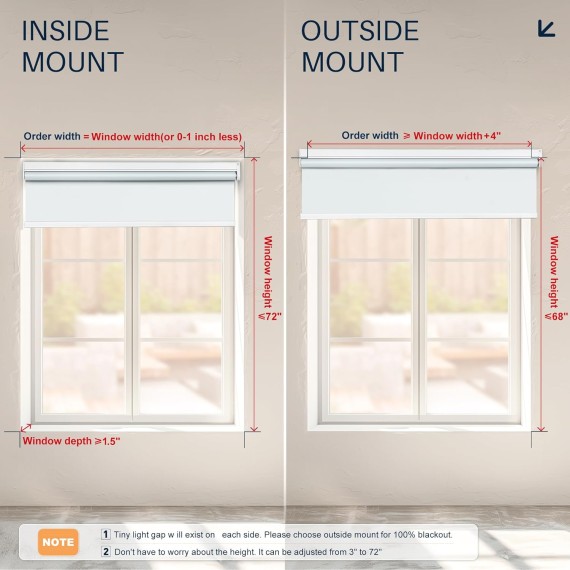 Motorized Roller Shades with Remote Control, Blackout Smart Shades for Windows, Electric Shades for Indoor Windows Home and Office, White