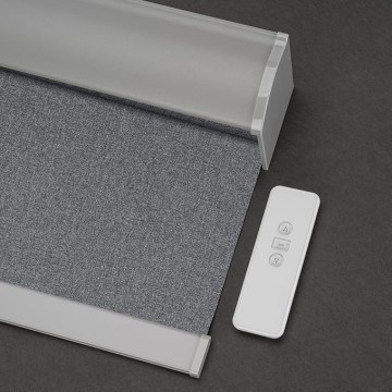 Motorized Smart Blackout Roller Shade:Remote Control Rechargeable Customize Electric Fire Retardant Blind with Valance Compatible with Google Home Alexa for Home,Office,with Solar Panel