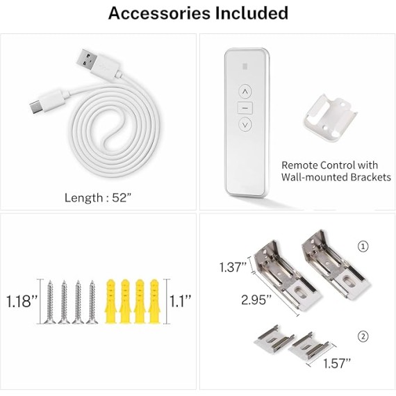 Motorized Smart Blackout Roller Shade:Remote Control Rechargeable Customize Electric Fire Retardant Blind with Valance Compatible with Google Home Alexa for Home,Office,with Solar Panel