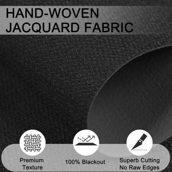 Blackout Roller Shades for Windows Cordless Roller Blinds Linen Fabric Room Darkening Shades with Cassette Valance Thermal Insulated Window Shades for Home Door.Black