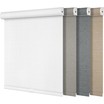 Blackout Roller Shades for Windows,Cordless,Linen Fabric,Roller Blinds,Thermal Insulated Fabric UV Protection,Window Shades for Home,Office,Bedroom,Door,Blackout-White