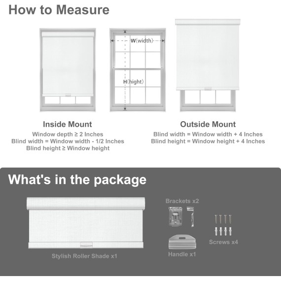Blackout Roller Shades for Windows,Cordless,Linen Fabric,Roller Blinds,Thermal Insulated Fabric UV Protection,Window Shades for Home,Office,Bedroom,Door,Blackout-White