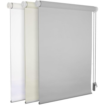 100% Blackout Roller Shade | No-Drill & Tool-Free Installation | UV Protection | Easy-Care Fabric | Roller Blind for Windows & Doors | Pull Down Window Shade - Grey