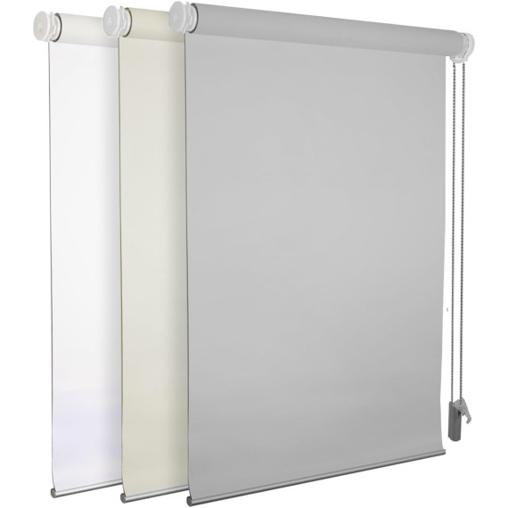 100% Blackout Roller Shade | No-Drill & Tool-Free Installation | UV Protection | Easy-Care Fabric | Roller Blind for Windows & Doors | Pull Down Window Shade - Grey