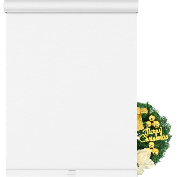 Blackout Roller Shades for Windows,Free-Stop Cordless Roller Blinds,Striped Jacquard Window Shades for Bedroom,Thermal Insulated Fabric,（White） Suitable heights 61" H - 76" H