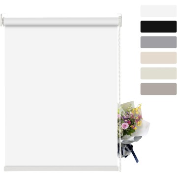 Blackout Roller Shades, Easy to Install Window Roller Shades Pull Down,UV Protection Room Darkening Shades, custom shades, Office, Home. White