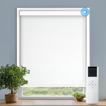 Motorized Roller Shades for Windows with Remote Control,Coolwinds Cordless Automatic Electric Blinds for Indoor Window,Smart Curtain Compatible with Alexa,Google Home