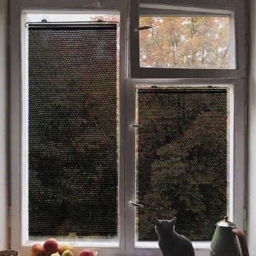 Heat Insulation Blackout Roller Blinds Retractable Balcony Sun Shade Kitchen Window Curtains with Suction Cups for Indoor Home Bedroom Living Room Office Privacy Curtain, 4 Sizes