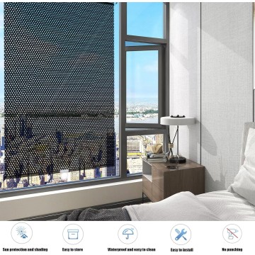 Thermal Blackout Roller Shades, with Suction Cups Temporary Privacy Blinds,Retractable Portable Curtains, for Home Bathroom Office Glass (18" W X 49" H, Black)