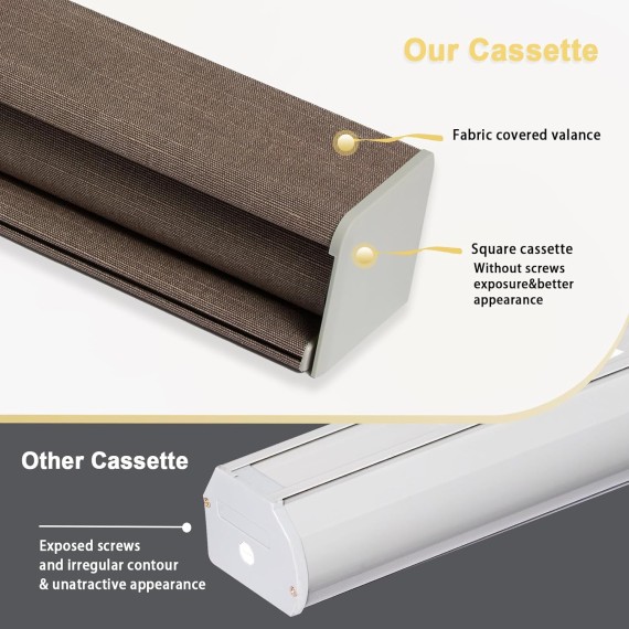 Cordless Roller Blinds for Windows Light Filtering Shades with Valance, Privacy Light Control, Natural Linen Woven Style Roller Sahdes,Brown