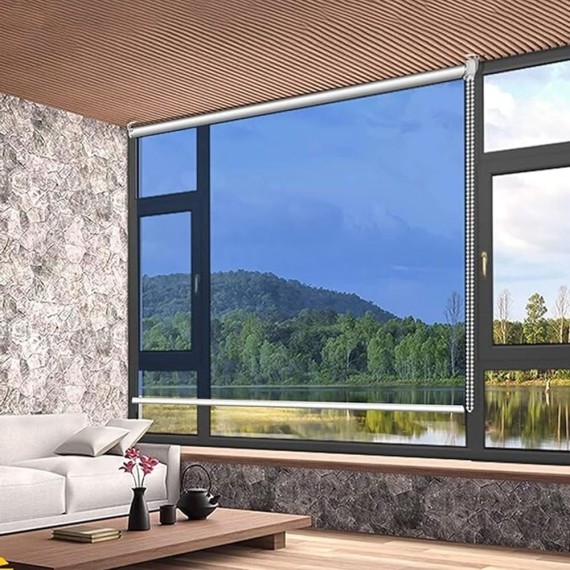 Reflective Roller Shade Mirrored Window Tint Film Anti UV Sunshade Blinds One Way Privacy Roll Up Blinds Heat Blocking Pull Down 1 Way Film Wide 16 24 31 39 47 55 63