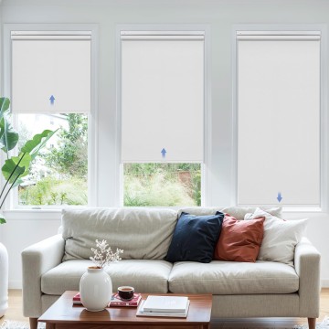Cordless Roller Shades for Windows No Drill Blackout Roller Blinds with Thermal Insulated Waterproof Pull Down Blackout Blinds for Home Office (Blackout - White)