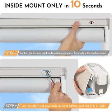 Smart Motorized Blinds with Remote, No Drill Automatic Roller Shades for Indoor Windows, Blackout Linen Fabric, Electric Blinds for Windows, Linen Cream C156BO-1, Custom Size